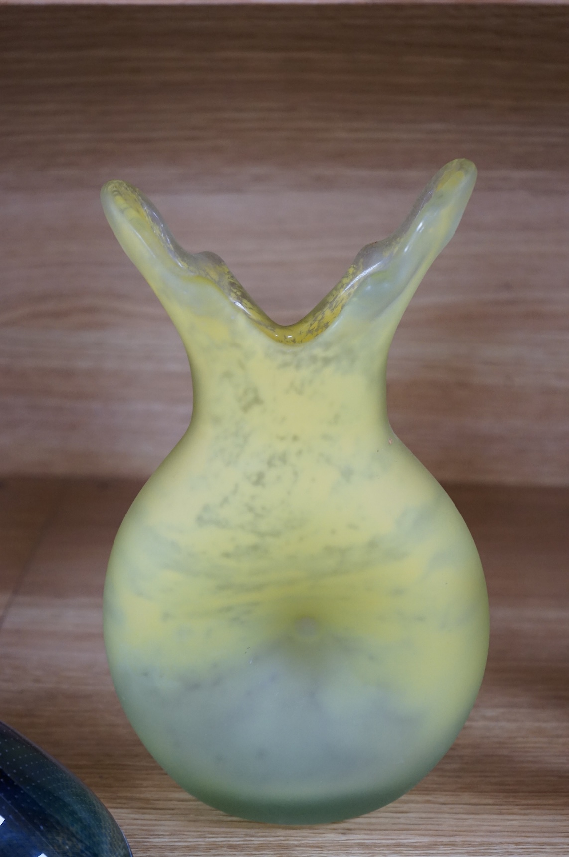 Sven Palmqvist Orrefors kraka bowl and Murano art stem vase, largest 26cm high